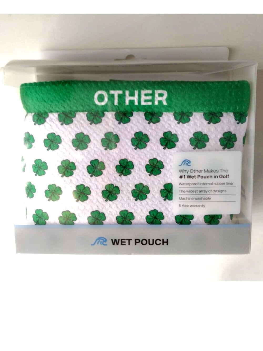 Wet Pouch for Golf – Green Four Leaf Clover